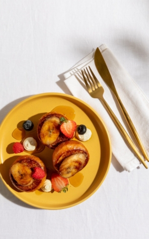 Breakfast with a little extra indulgence...

Golden toasted brioche with caramelised banana finished with mascarpone cream and fresh berries 🫐

#SeasonedByQLD #Breakfast #Brioche