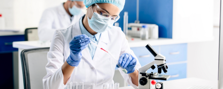 Life Sciences Queensland lab image with microscope and equipment