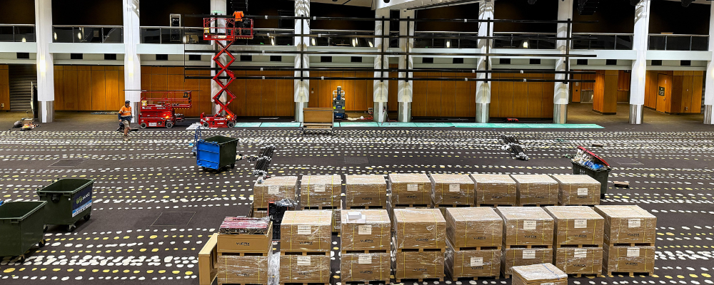 Image of refurbishment works in the Plaza Ballroom